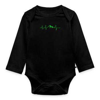 klettern Bergsteiger Wanderer Summit - Baby Bio-Langarm-Body - Schwarz - Vorne