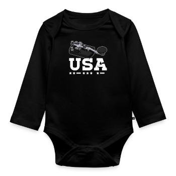 Morse Radio Technician Radio Mortar Hobby Ham - Organic Longsleeve Baby Bodysuit - black - Front