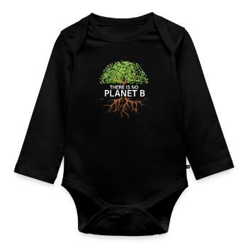 Il n’y a pas de planète B Protection de l’environnement Conservation des espèces - Body Bébé bio manches longues - noir - Devant