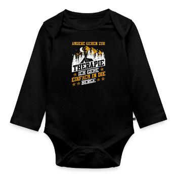 Andere gehen zur Therapie Ich geh in die Berge - Baby Bio-Langarm-Body - Schwarz - Vorne