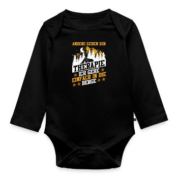 Andere gehen zur Therapie Ich geh in die Berge - Baby Bio-Langarm-Body - Schwarz - Vorne