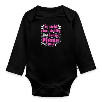 Weltbeste Mama Krass Muttertag Beste Mama - Baby Bio-Langarm-Body - Schwarz - Vorne