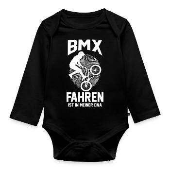 Fahrrad BMX - Baby Bio-Langarm-Body - Schwarz - Vorne