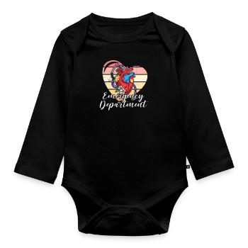 Santé Cardiologie Profession Heart Arut Education - Body Bébé bio manches longues - noir - Devant