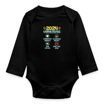 Bald Papa 2024 werdenden Mutter 2024 Baby - Baby Bio-Langarm-Body - Schwarz - Vorne