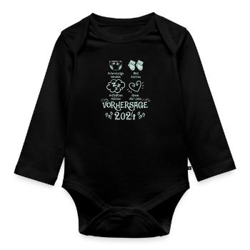 Vorhersage werdende Mama 2024 Baby bald Papa - Baby Bio-Langarm-Body - Schwarz - Vorne