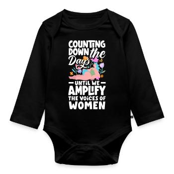 Counting down the days until we amplify the - Organic Longsleeve Baby Bodysuit - black - Front