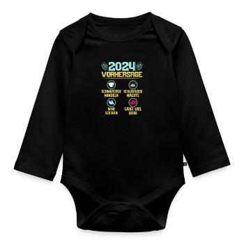 Bald Papa 2024 werdenden Mutter 2024 Baby - Baby Bio-Langarm-Body - Schwarz - Vorne