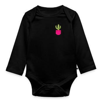 Cactus Lovers Succulents Botany Garden - Organic Longsleeve Baby Bodysuit - black - Front