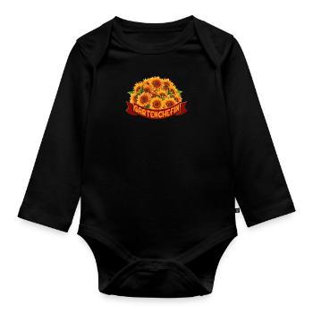 Garten Chefin Gartenliebhaberin Gartenfreundin - Baby Bio-Langarm-Body - Schwarz - Vorne