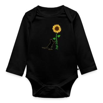 Beste Katzenmama I love Cats Katzenhalter - Baby Bio-Langarm-Body - Schwarz - Vorne