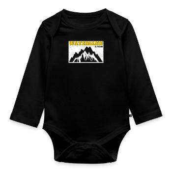 Watzmann Bergfan klettern Bergsteiger Wanderer - Baby Bio-Langarm-Body - Schwarz - Vorne