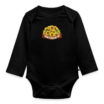 Garten Chefin Gartenliebhaberin Gartenfreundin - Baby Bio-Langarm-Body - Schwarz - Vorne