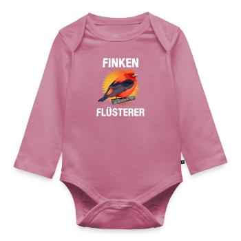 Finken Flüsterer Finch Whisperer Vogelfreund - Baby Bio-Langarm-Body - Mauve - Vorne