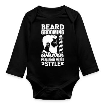 Toilettage de la barbe Quand la précision rencontre le style - Body Bébé bio manches longues - noir - Devant
