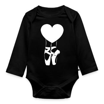 Dancing Dance Music - Baby Bio-Langarm-Body - Schwarz - Vorne