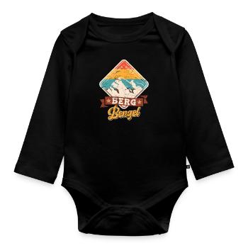 Bergsteiger Bergbengel klettern Wanderer Berge - Baby Bio-Langarm-Body - Schwarz - Vorne