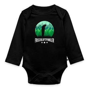 I love peeing outside Naturburschen Bergsteiger - Baby Bio-Langarm-Body - Schwarz - Vorne
