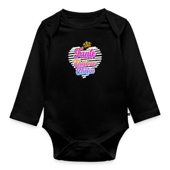 Tante Ehefrau Chefin Legende Muttertag Tanten - Baby Bio-Langarm-Body - Schwarz - Vorne