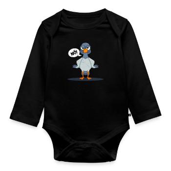 Taubenliebhaber Nö! Taubenfreunde Tauben Shirts - Baby Bio-Langarm-Body - Schwarz - Vorne