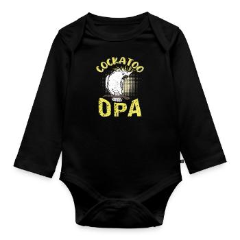 Cockatoo Grandpa Vogelliebhaber Kakadus Männer - Baby Bio-Langarm-Body - Schwarz - Vorne