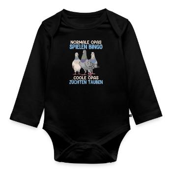 Opas Normale Opas spielen Bingo coole Opas - Baby Bio-Langarm-Body - Schwarz - Vorne