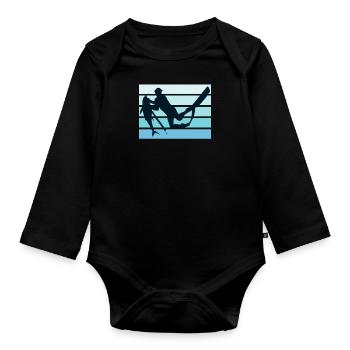 Spearfishing Dive Fischjagd Speerfischer - Baby Bio-Langarm-Body - Schwarz - Vorne