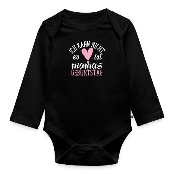 alles gute zum Geburtstag Mama - Baby Bio-Langarm-Body - Schwarz - Vorne