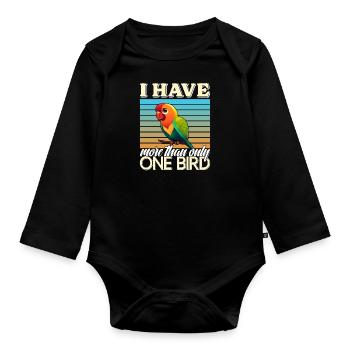 Liebesvogel J’ai plus d’un perroquet oiseau - Body Bébé bio manches longues - noir - Devant