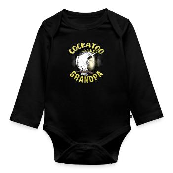 Cockatoo Grandpa Vogelliebhaber Kakadus Männer - Baby Bio-Langarm-Body - Schwarz - Vorne