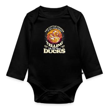 Duck Lover Get More Ducks Duck Keeper - Organic Longsleeve Baby Bodysuit - black - Front