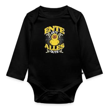 Ente gut Alles gut Entenliebhaber Entchen - Baby Bio-Langarm-Body - Schwarz - Vorne
