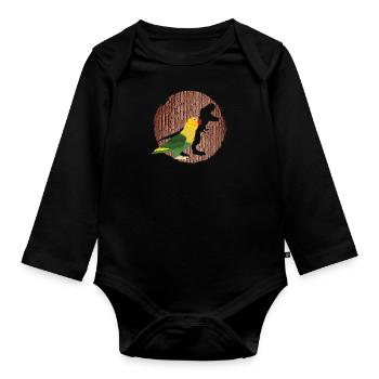 Lovebird Dinosaur Fan Parrot Holder Lovebirds - Body Bébé bio manches longues - noir - Devant