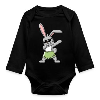 DAB DANCE BUNNY T-SHIRT - Body Bébé bio manches longues - noir - Devant