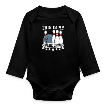 Tenue de bowling Ceci est ma chemise de rechange Bowlen - Body Bébé bio manches longues - noir - Devant