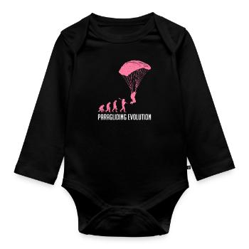 Paragliding Evolution Paragliding Women - Organic Longsleeve Baby Bodysuit - black - Front
