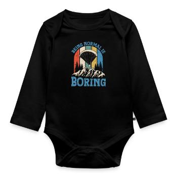 Gleitschirmfliegen Being Normal is Boring - Baby Bio-Langarm-Body - Schwarz - Vorne
