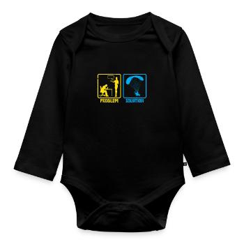 Gleitschirmflieger solution problème Parapente - Body Bébé bio manches longues - noir - Devant