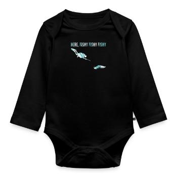 Harpons pêchant sous-marin ici Fischi Fischi Chasse au poisson - Body Bébé bio manches longues - noir - Devant