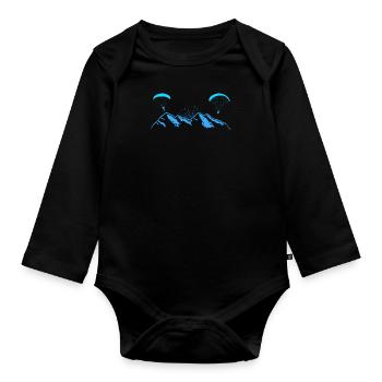 Parapente Montagnes Parapente Chemise - Body Bébé bio manches longues - noir - Devant