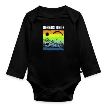 Thermal fighters paragliders pilots pilots - Organic Longsleeve Baby Bodysuit - black - Front