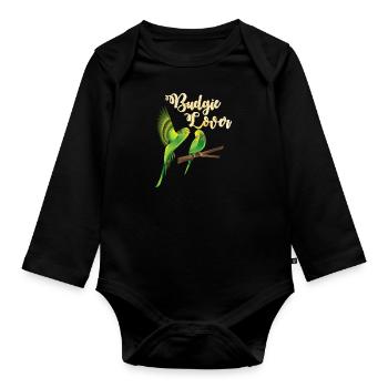 J’adore perruche perruche amateur perruche - Body Bébé bio manches longues - noir - Devant