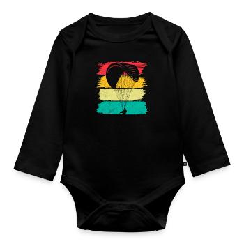 Parapente Parapente Chemise Parapente - Body Bébé bio manches longues - noir - Devant