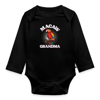 Ara Grand-mère Oiseau Amant Aras Perroquets - Body Bébé bio manches longues - noir - Devant
