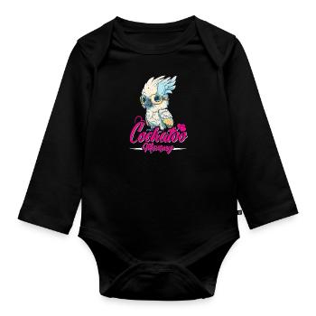 Cockatoo Mom Vogelliebhaber Papagei Frauen - Baby Bio-Langarm-Body - Schwarz - Vorne