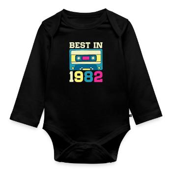 Beste im Jahr 1982 - Baby Bio-Langarm-Body - Schwarz - Vorne