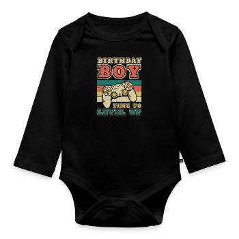 Time to ascend - Organic Longsleeve Baby Bodysuit - black - Front