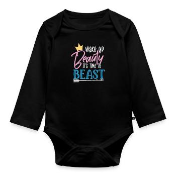 Wach auf Schönheit - Baby Bio-Langarm-Body - Schwarz - Vorne