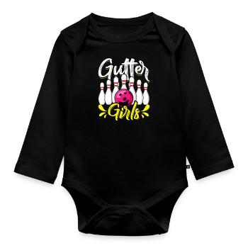 Bowling Damen Gutter Girls Shirt Bowler - Organic Longsleeve Baby Bodysuit - black - Front