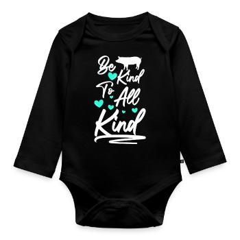 Vegan Tierschutz Lifestyle Tiere - Baby Bio-Langarm-Body - Schwarz - Vorne